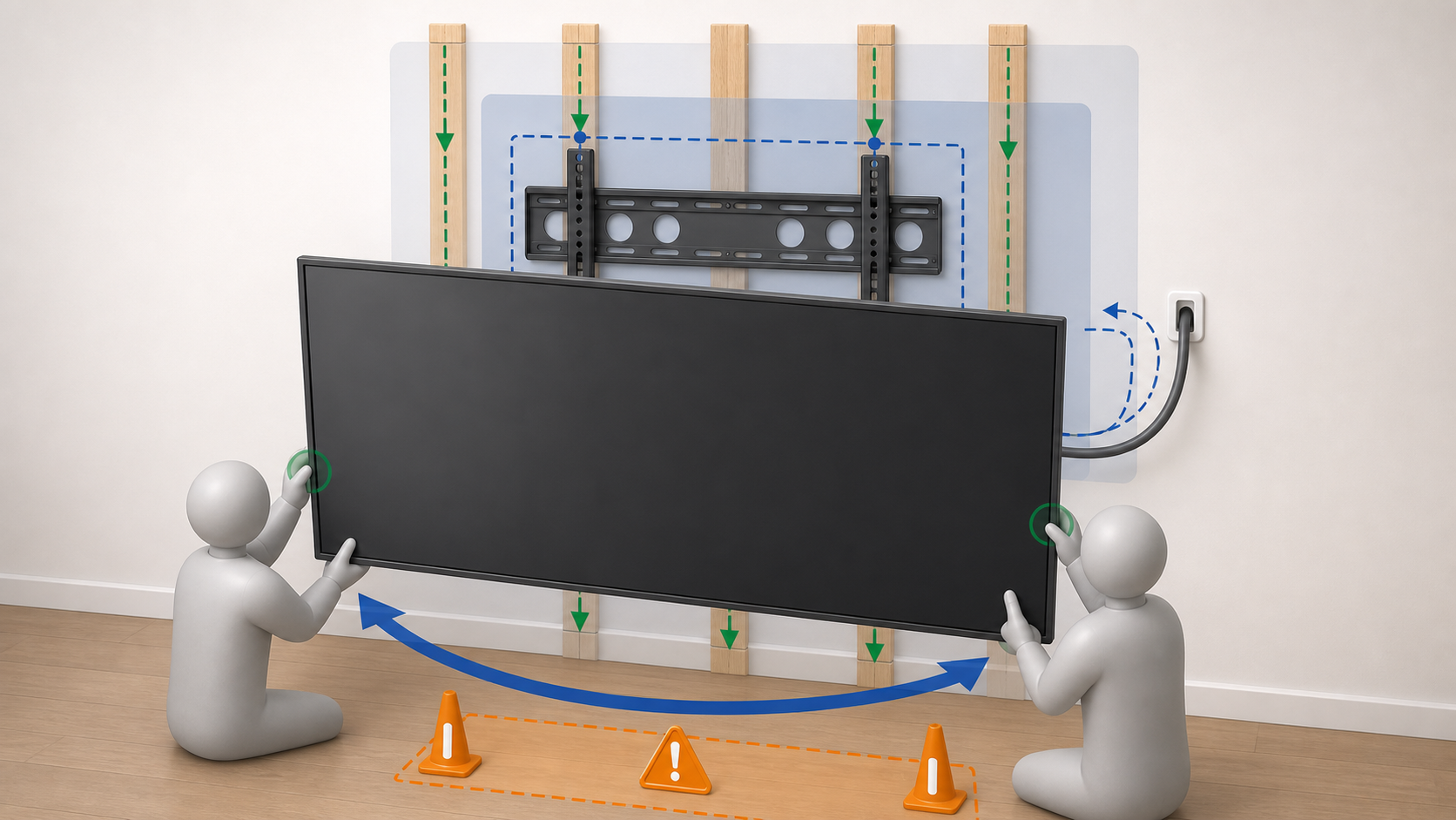 Large TV Mounting Mistakes: Mount Rating, Wall Anchors, Studs and Screen Handling