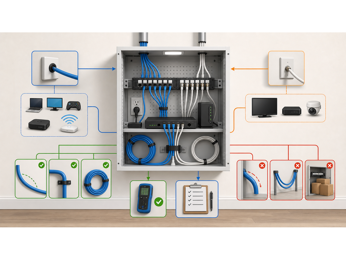 3D service map for Low-Voltage Cabling Basics: Ethernet, Coax, Patch Panels and Clean Cable Routes