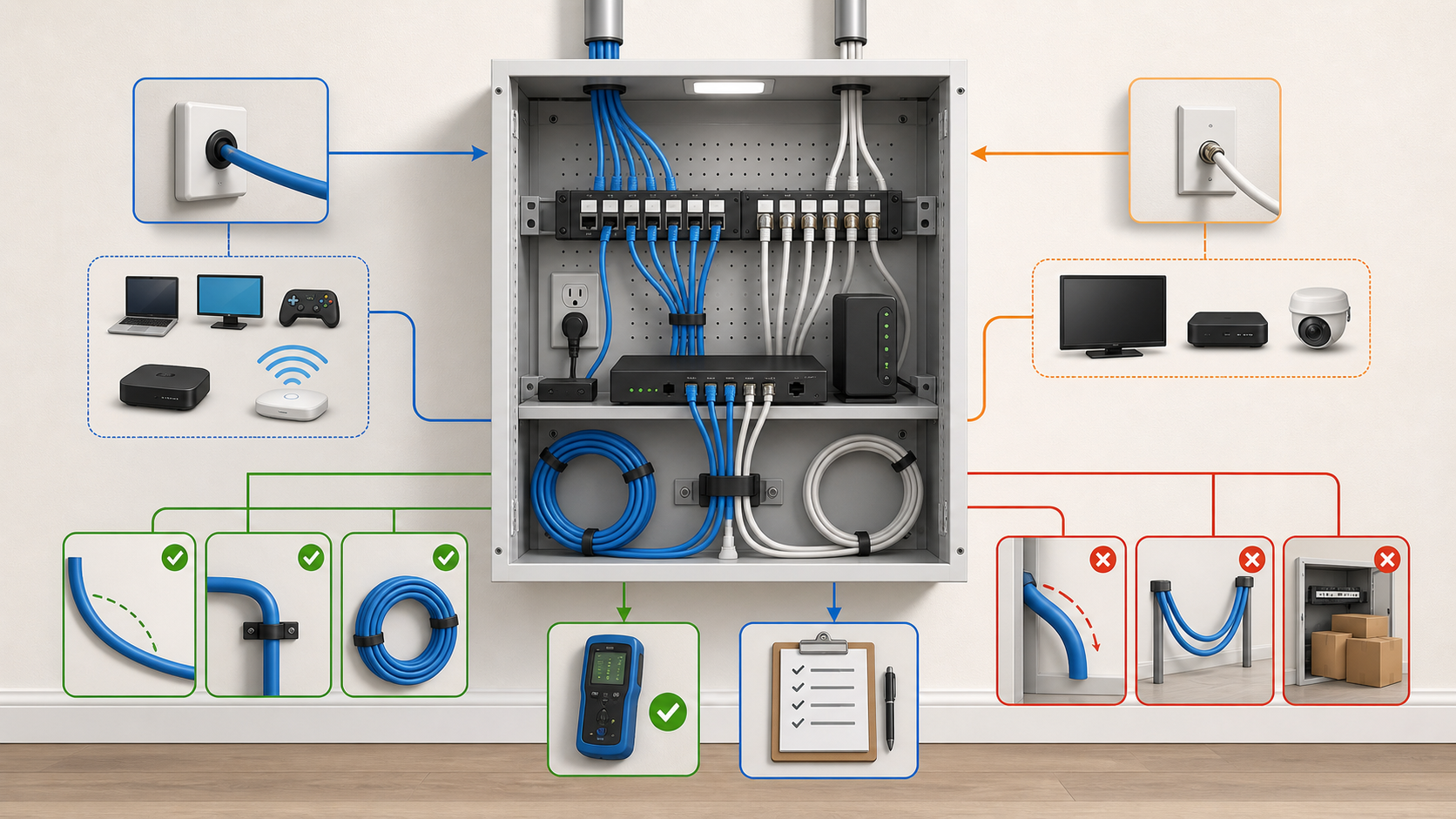 Low-Voltage Cabling Basics: Ethernet, Coax, Patch Panels and Clean Cable Routes