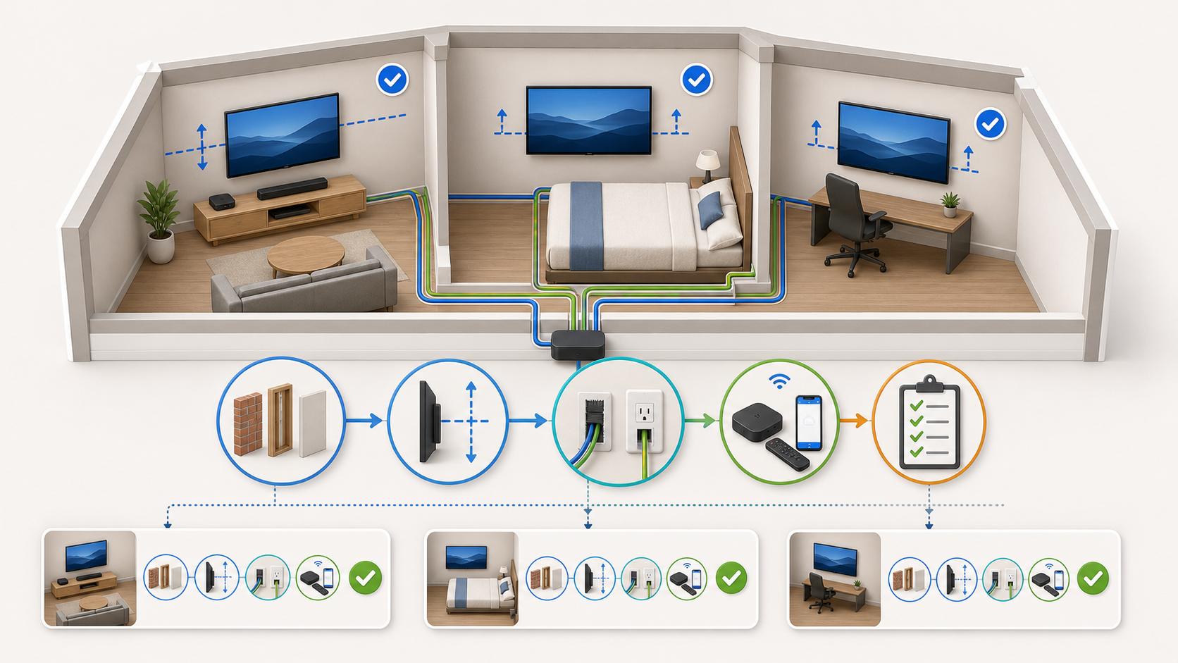 Multi-Room TV Installation Planning for Living Rooms, Bedrooms and Offices
