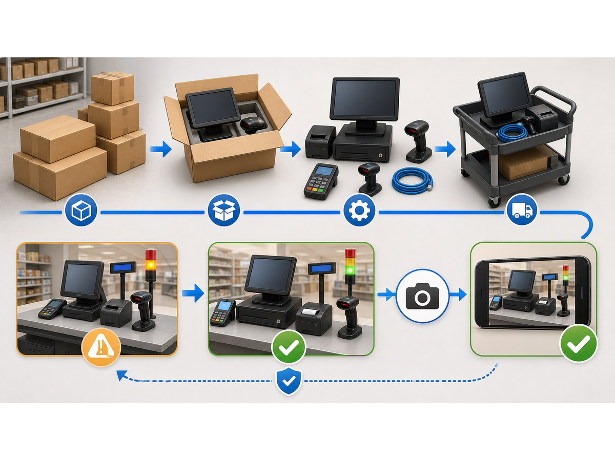 3D service map for Retail POS Hardware Troubleshooting: Scanners, Receipt Printers, Lane Devices and Terminals