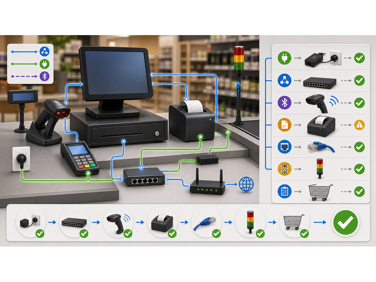 3D service map for Retail POS Hardware Troubleshooting: Scanners, Receipt Printers, Lane Devices and Terminals