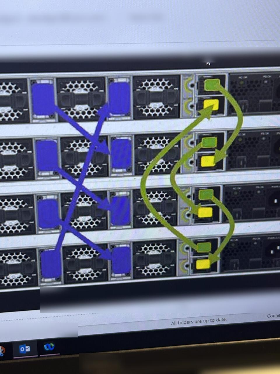 Rack-mounted network hardware during service during switch or patch-panel service documented for a smart technology service call
