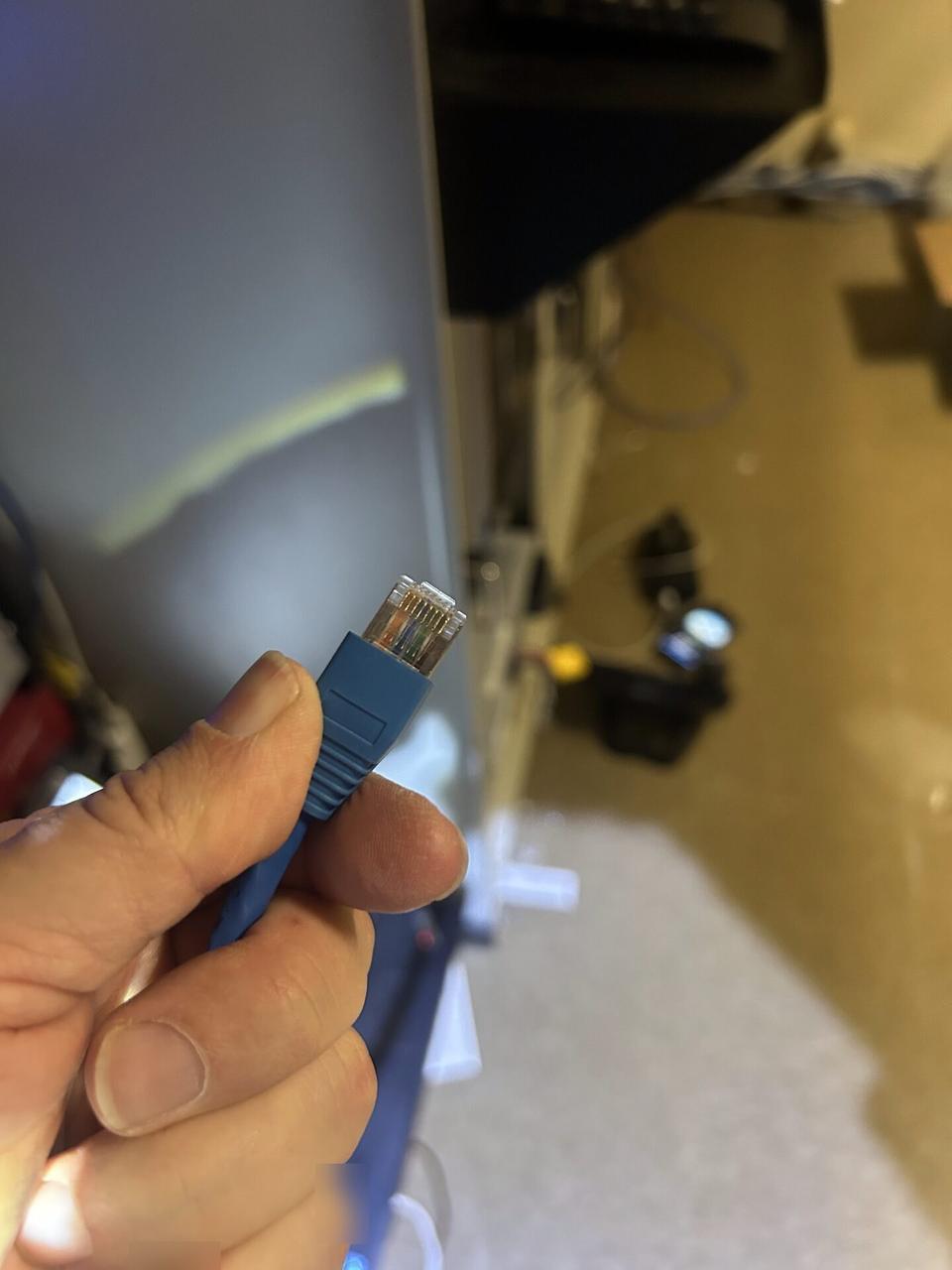 Low-voltage hardware and device cabling for a connected device install documented for a smart technology service call