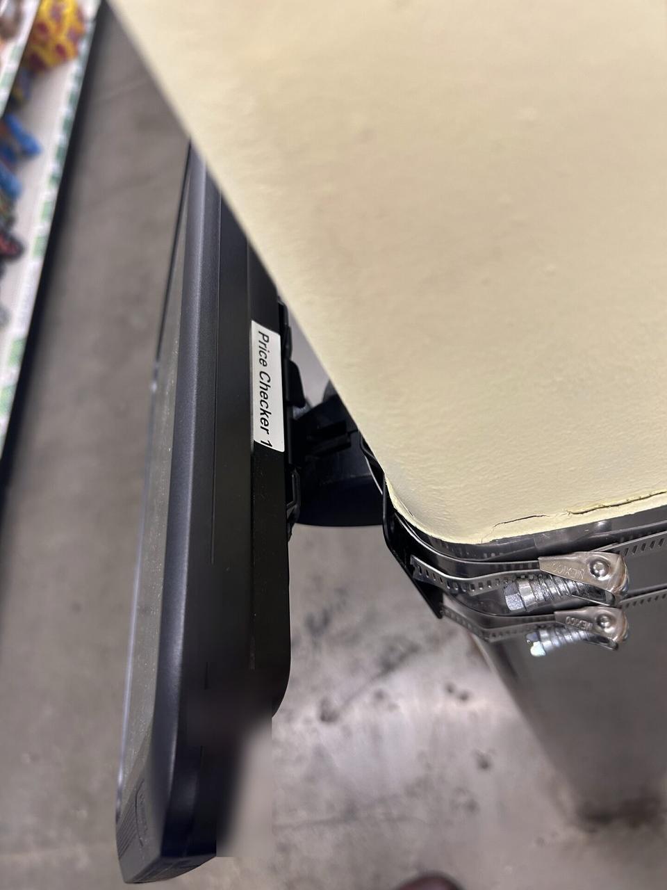 Retail price checker and POS lookup station during an Alrty onsite service visit