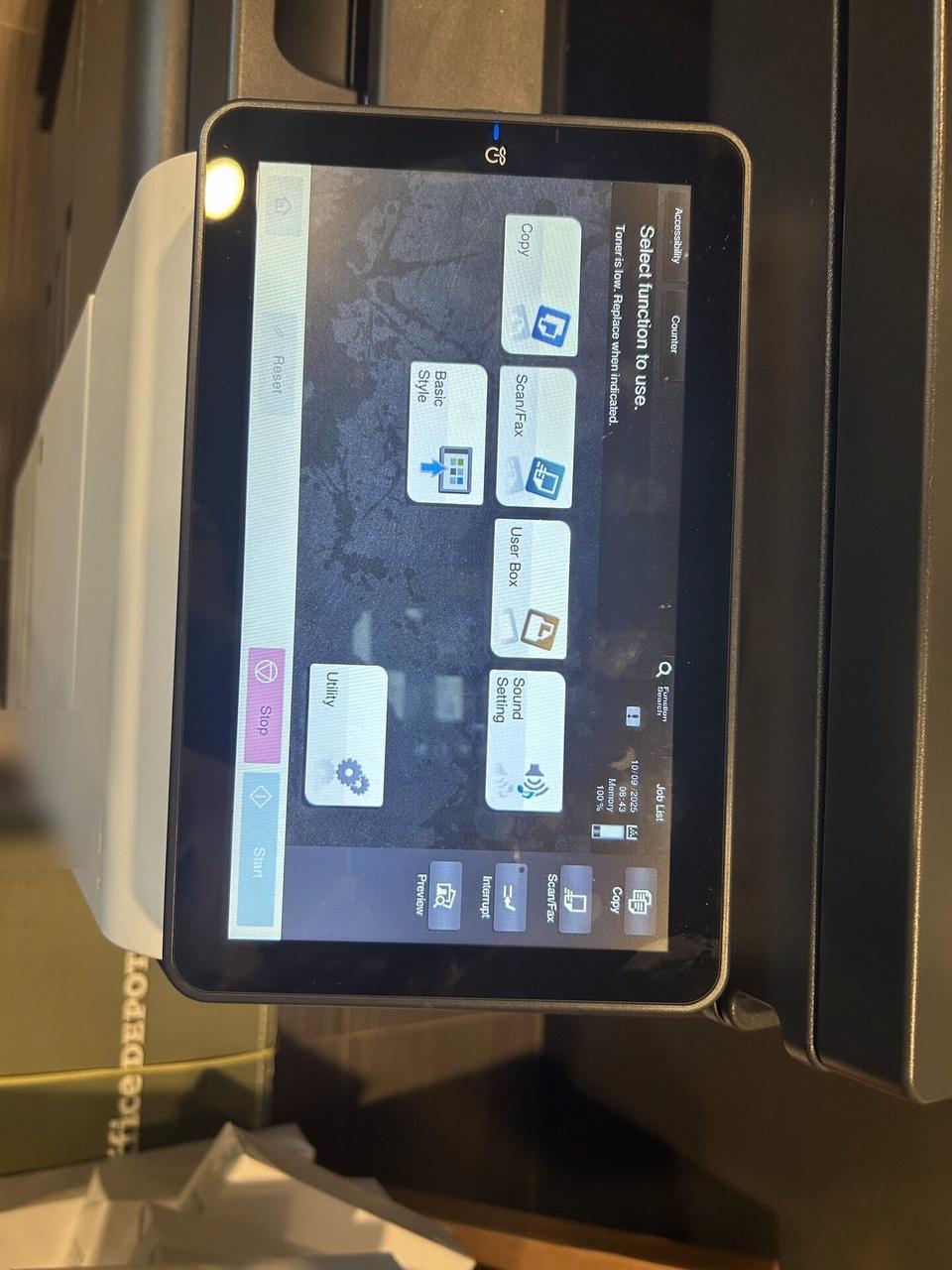 Smart technology service detail: orientation-reviewed printer and peripheral service field-service photo for office hardware support