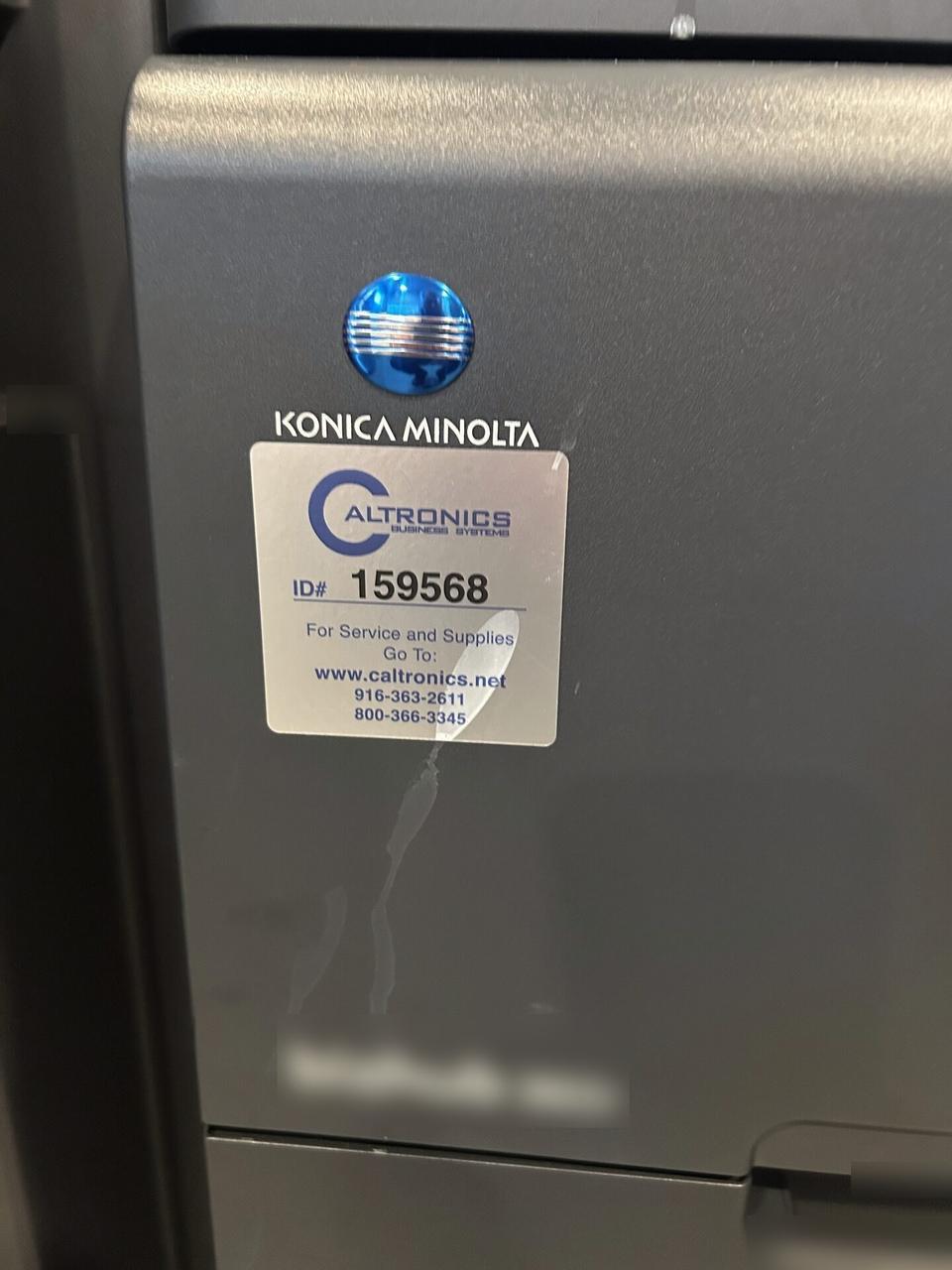 Service documentation showing business printer setup at the service location with private labels omitted