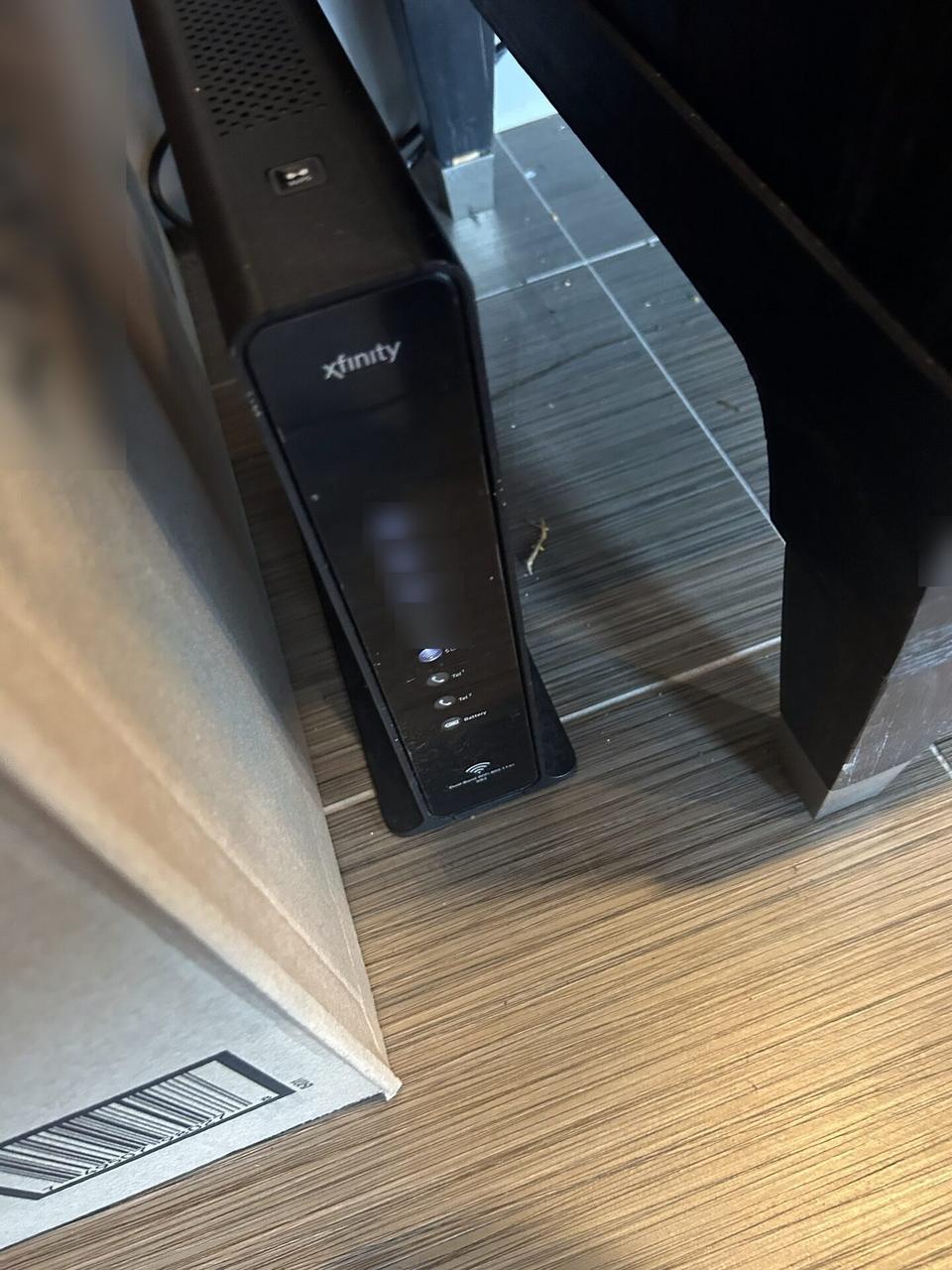 Onsite router or access point service work before final network testing during an Alrty onsite service visit