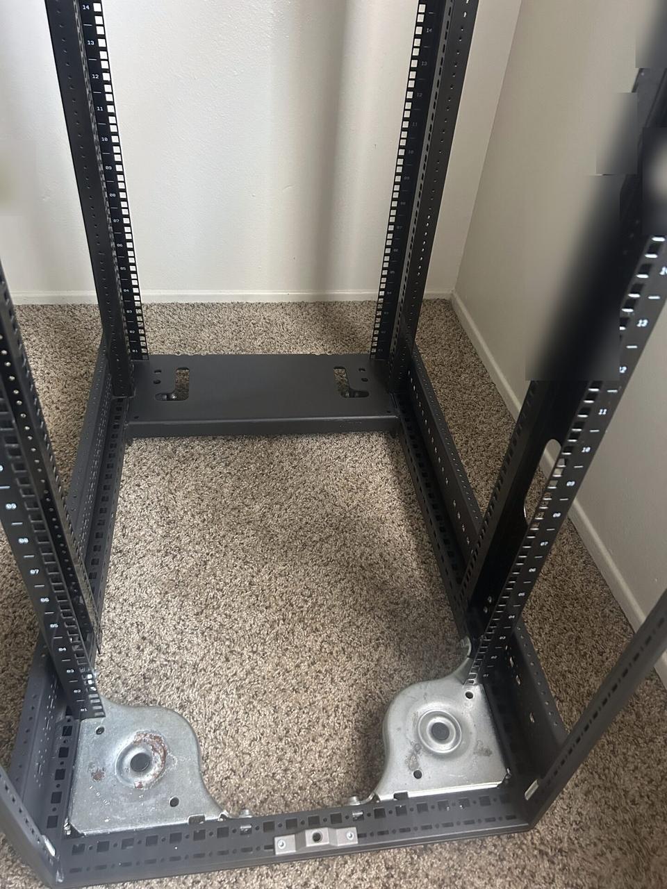 HP 22U server rack for a home AI setup documented for a smart technology service call