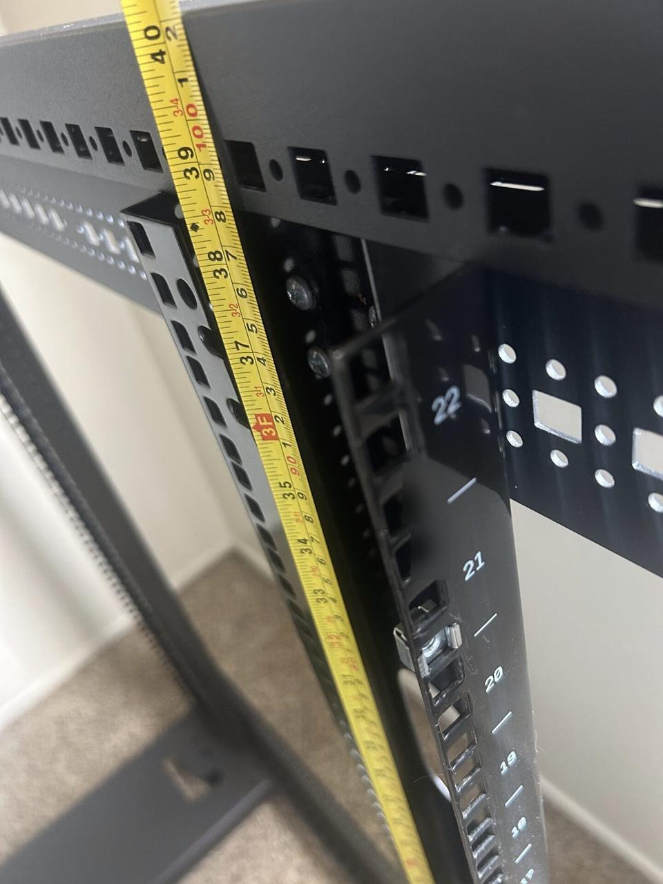 HP 22U server rack for a home AI setup documented for a smart technology service call