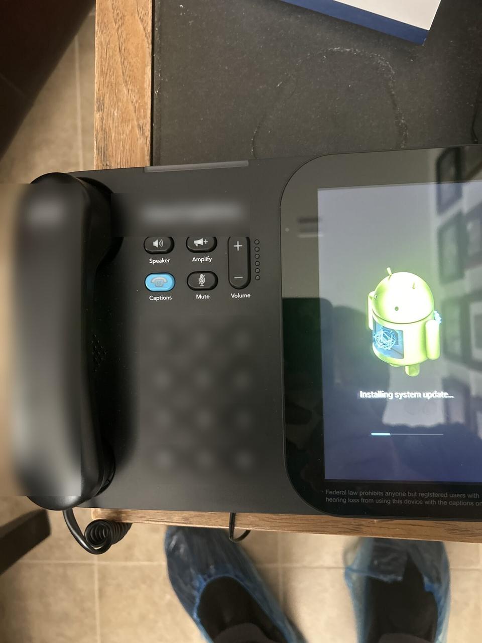 Telephony device handoff and cabling work with cabling context visible documented for a smart technology service call