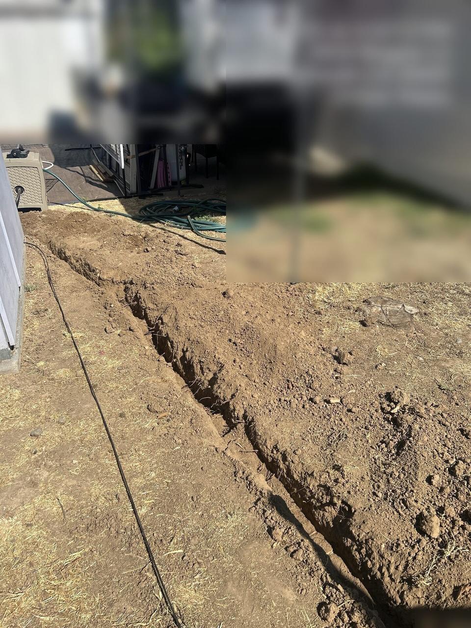 Alrty portfolio view of fiber cable trench and underground service route