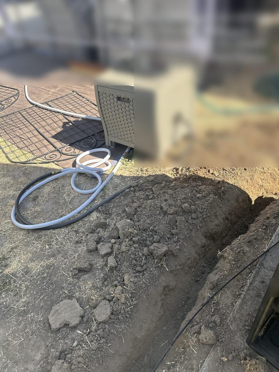 Fiber cable trench and underground service route during an Alrty onsite service visit