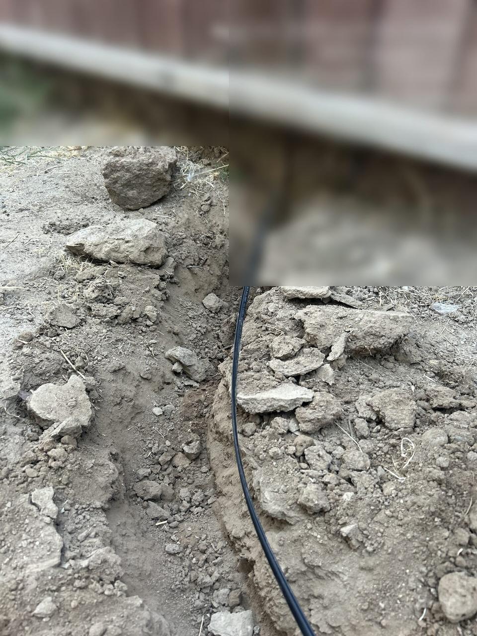 Fiber cable trench and underground service route documented for a smart technology service call