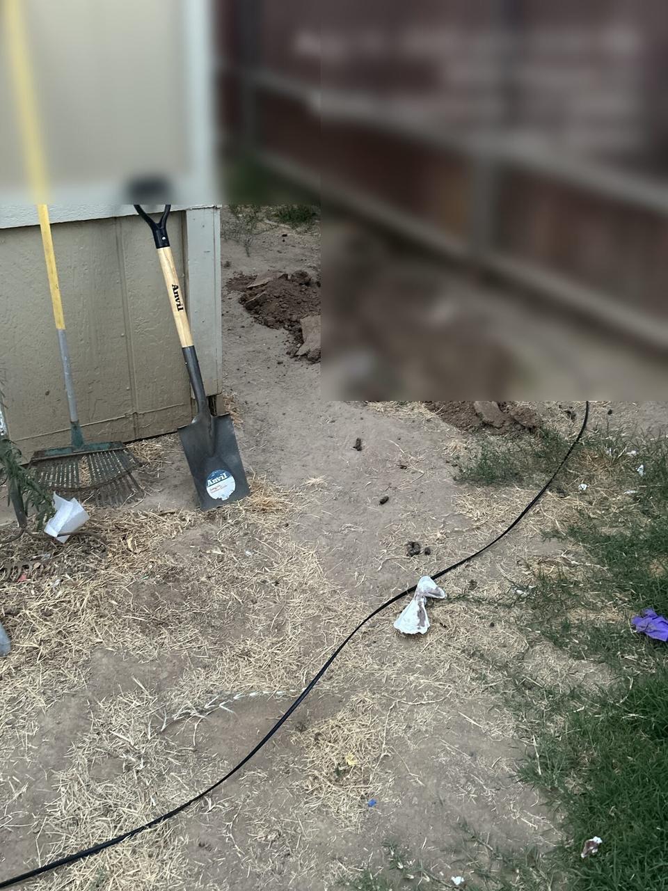 Public-safe portfolio image of fiber cable trench and underground service route