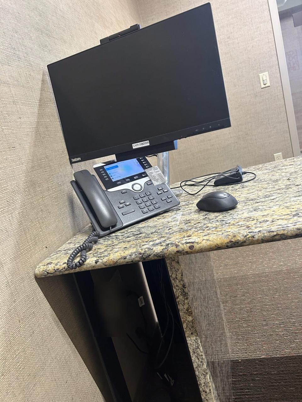 Smart technology service detail: desk-side workstation setup during onsite service during workstation validation
