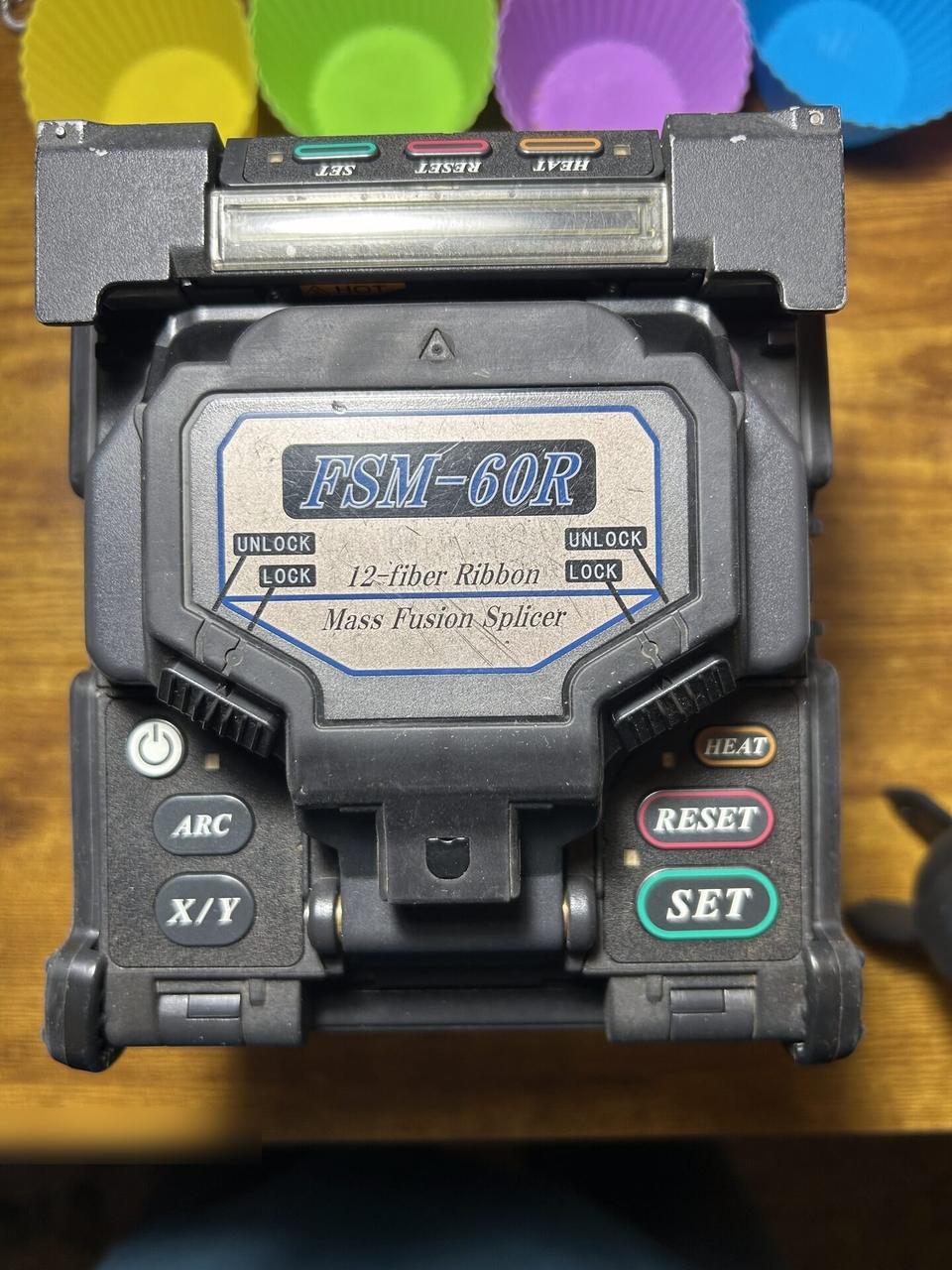 Fiber fusion splicer service work during an Alrty onsite service visit