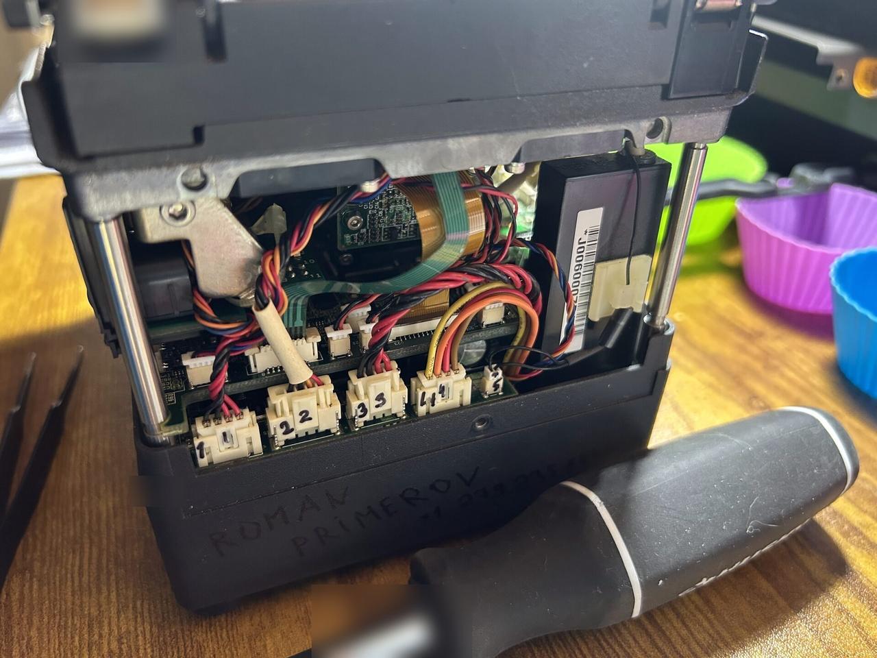 Alrty field photo with fiber fusion splicer service work