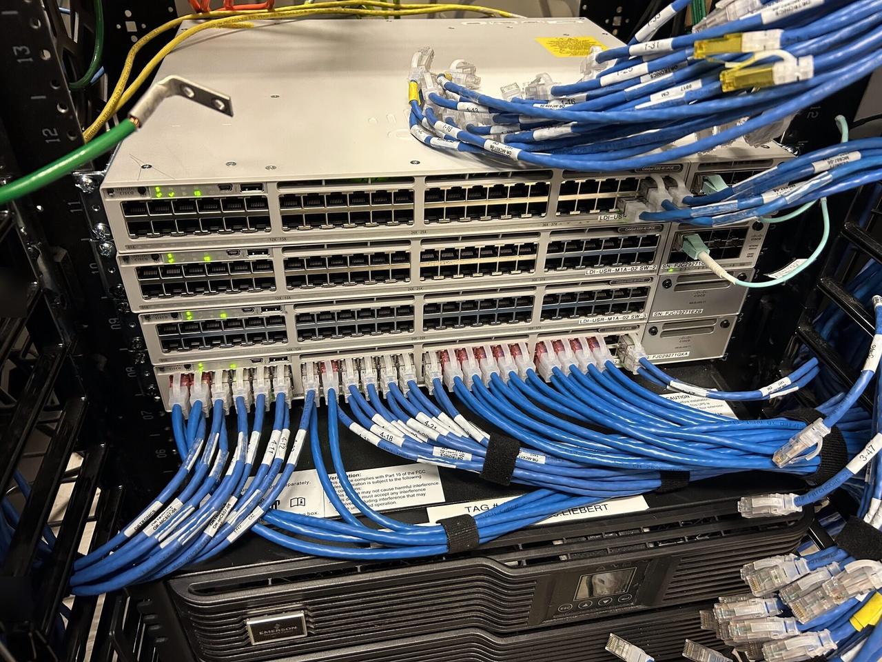 Smart technology service detail: equipment cabinet cabling and switch handoff during switch or patch-panel service