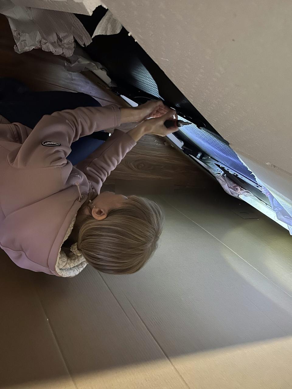 Smart technology service detail: display bracket or mounting preparation onsite during TV service preparation