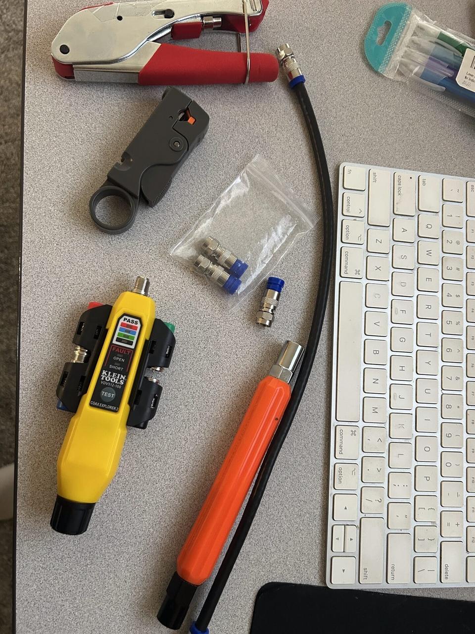 Service tools prepared for smart technology work with service kit context documented for a smart technology service call