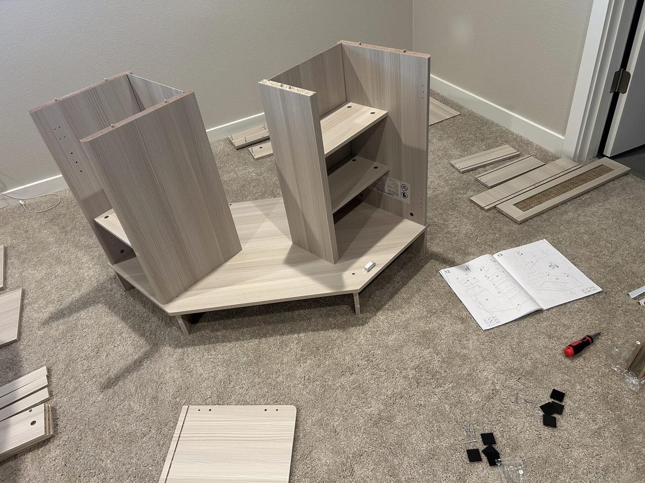 Smart technology service detail: fixture hardware prepared for installation before final placement