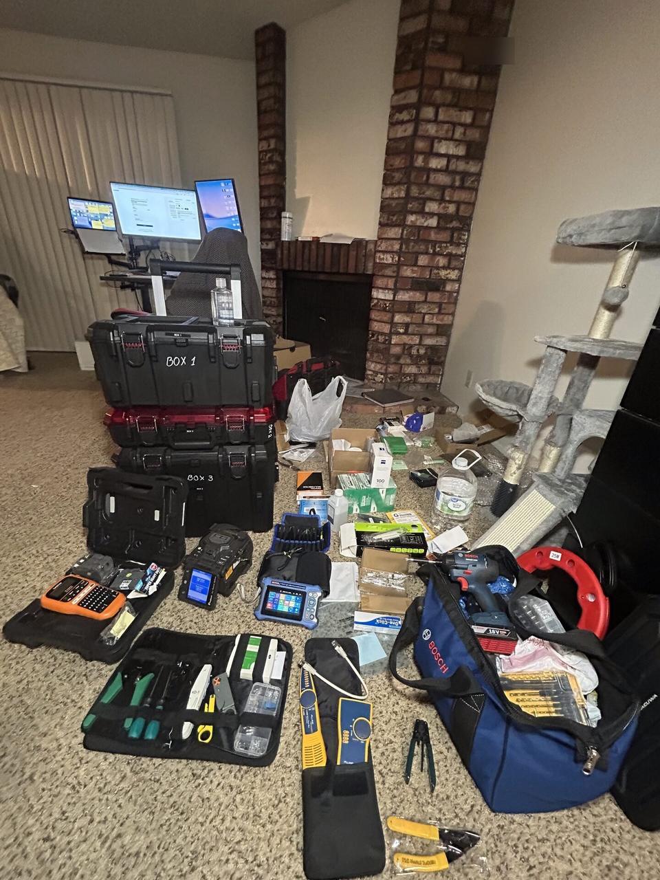 Public-safe portfolio image of network technician tools in the Alrty office
