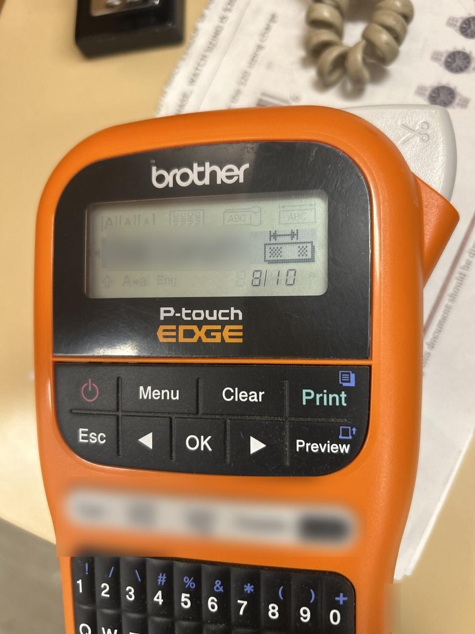 Label printer used for cable and device labeling during an Alrty onsite service visit
