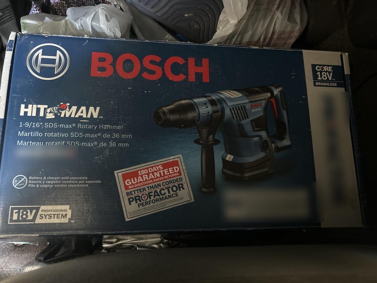 Service documentation showing rotary hammer tool for onsite installation work