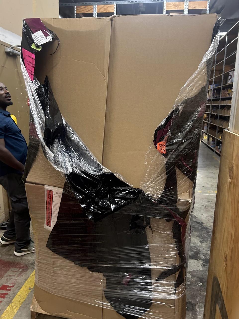 Wrapped retail worksite equipment prepared for service during an Alrty onsite service visit