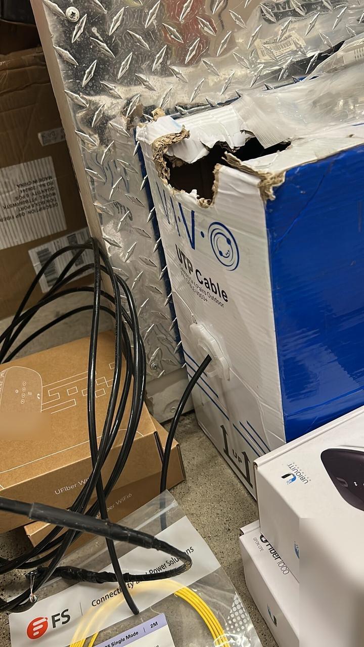 Cat6 cable routing and network handoff documented for a smart technology service call