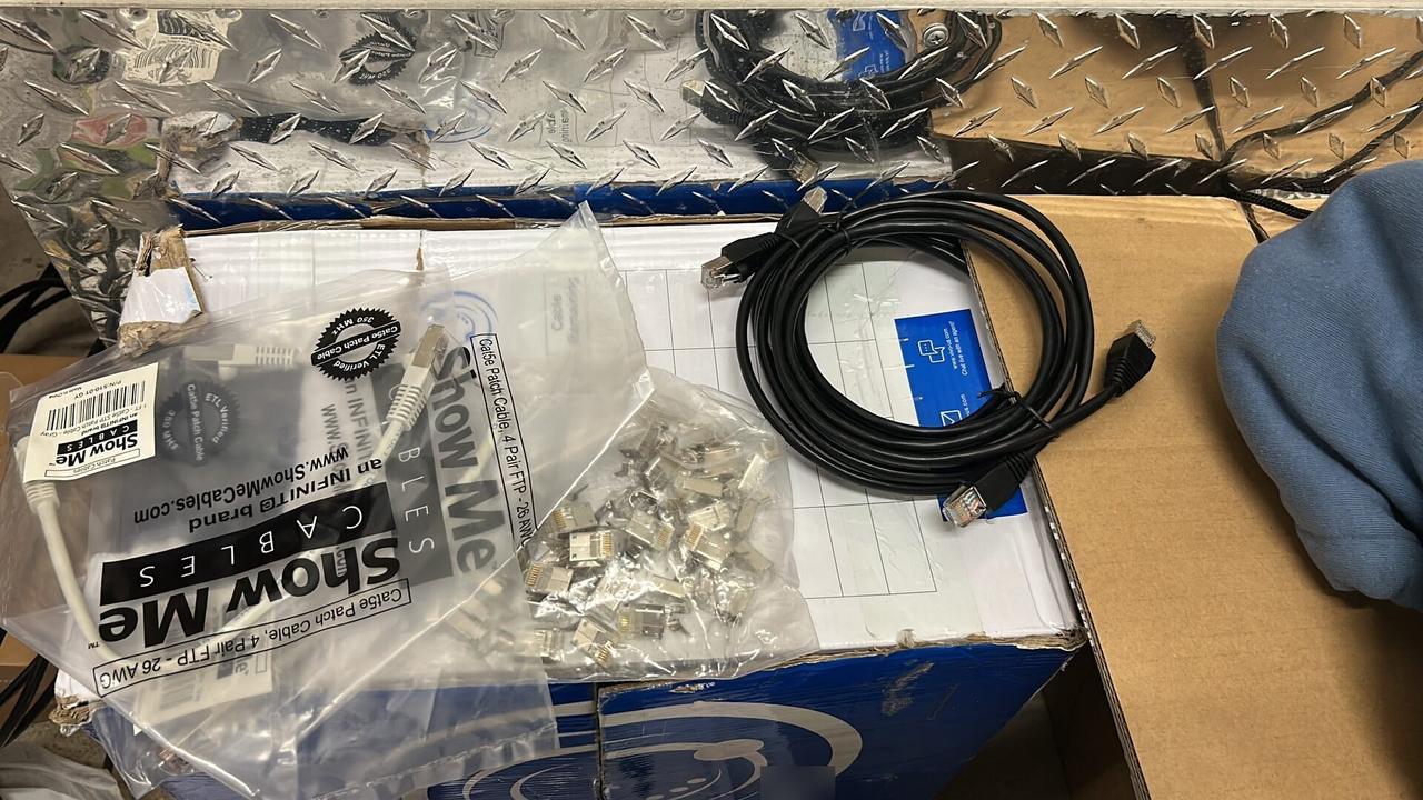 Service documentation showing cable path and connector work at the service location with connectors or plates visible