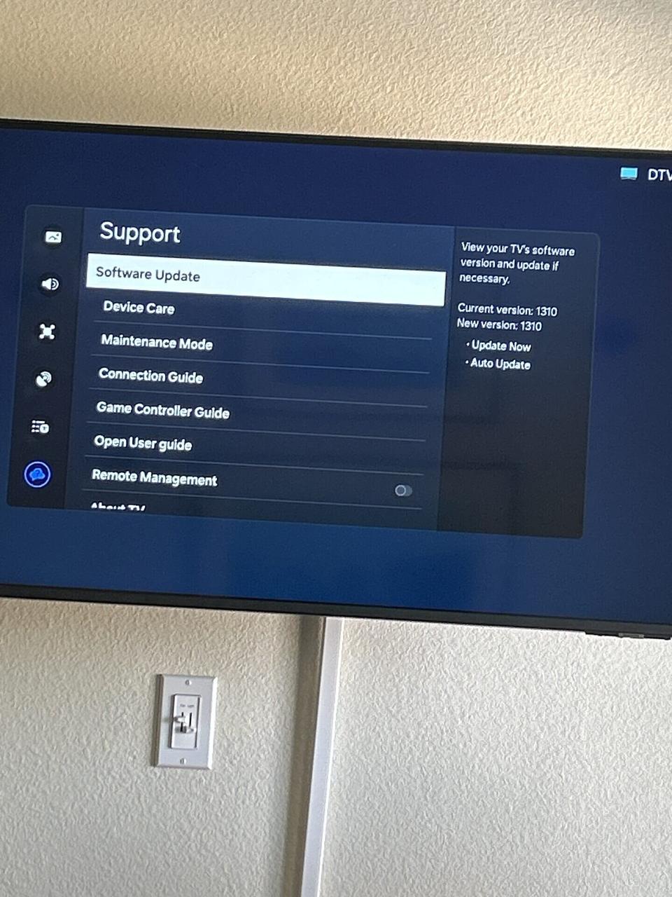 TV service photo reviewed for public-safe TV-related use documented for a smart technology service call
