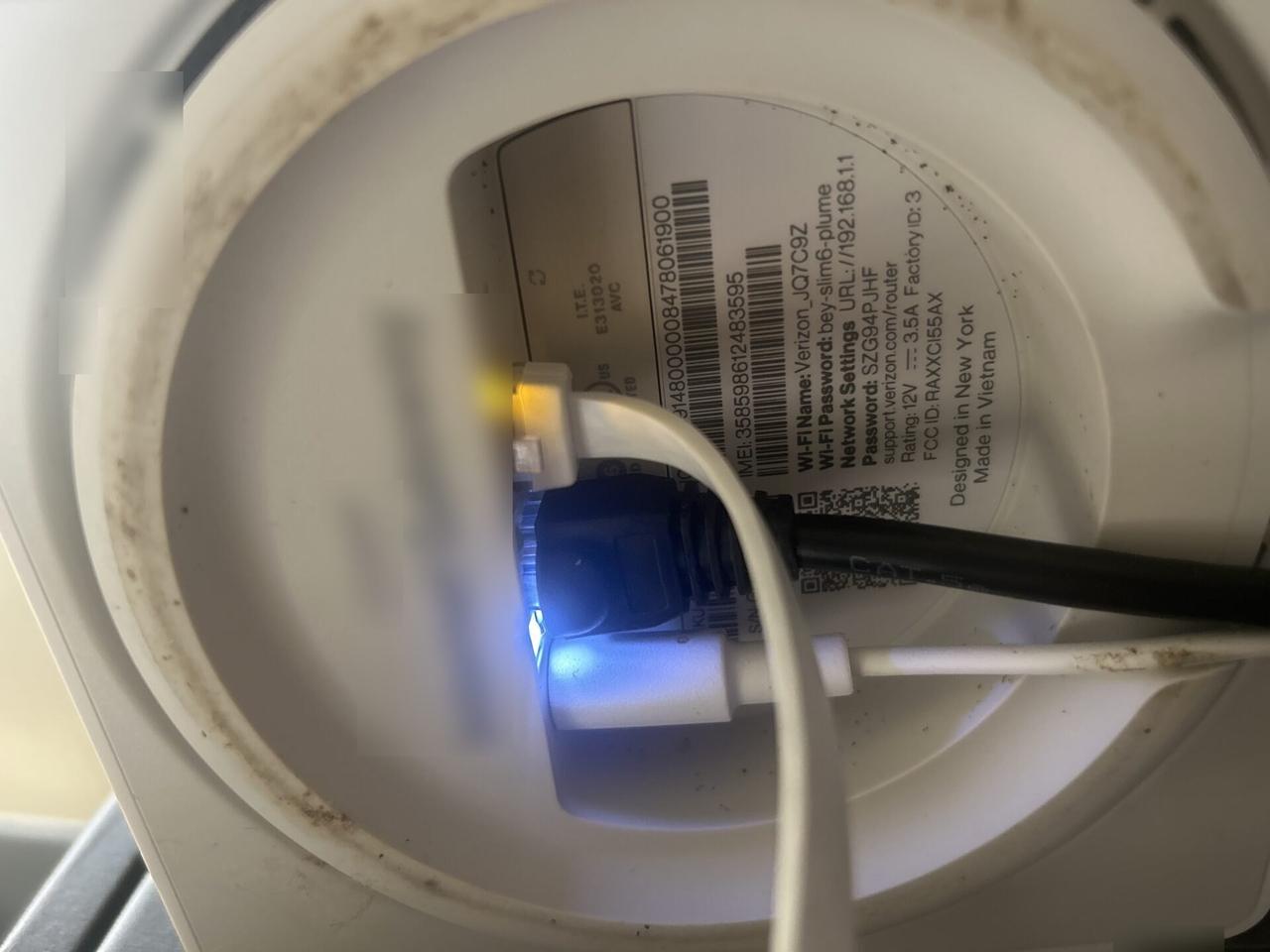 Service documentation showing low-voltage hardware and device cabling during cable path verification