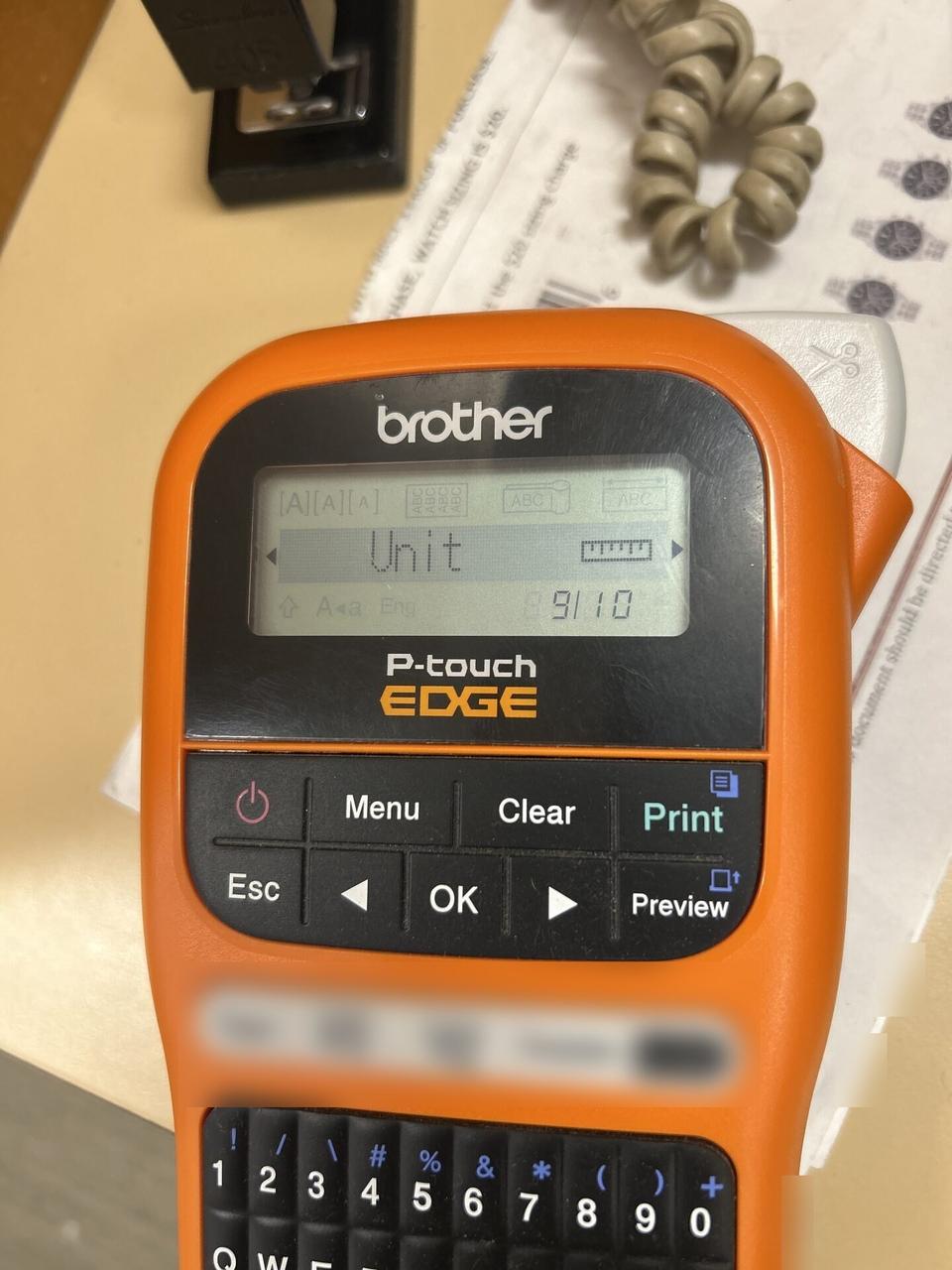 Label printer used for cable and device labeling during an Alrty onsite service visit
