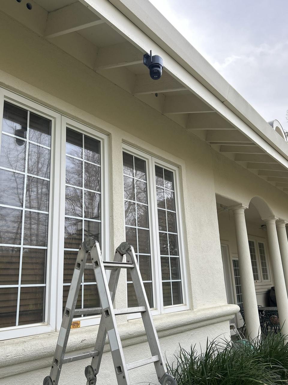 Onsite service photo showing doorbell camera or entry device service detail before final camera verification