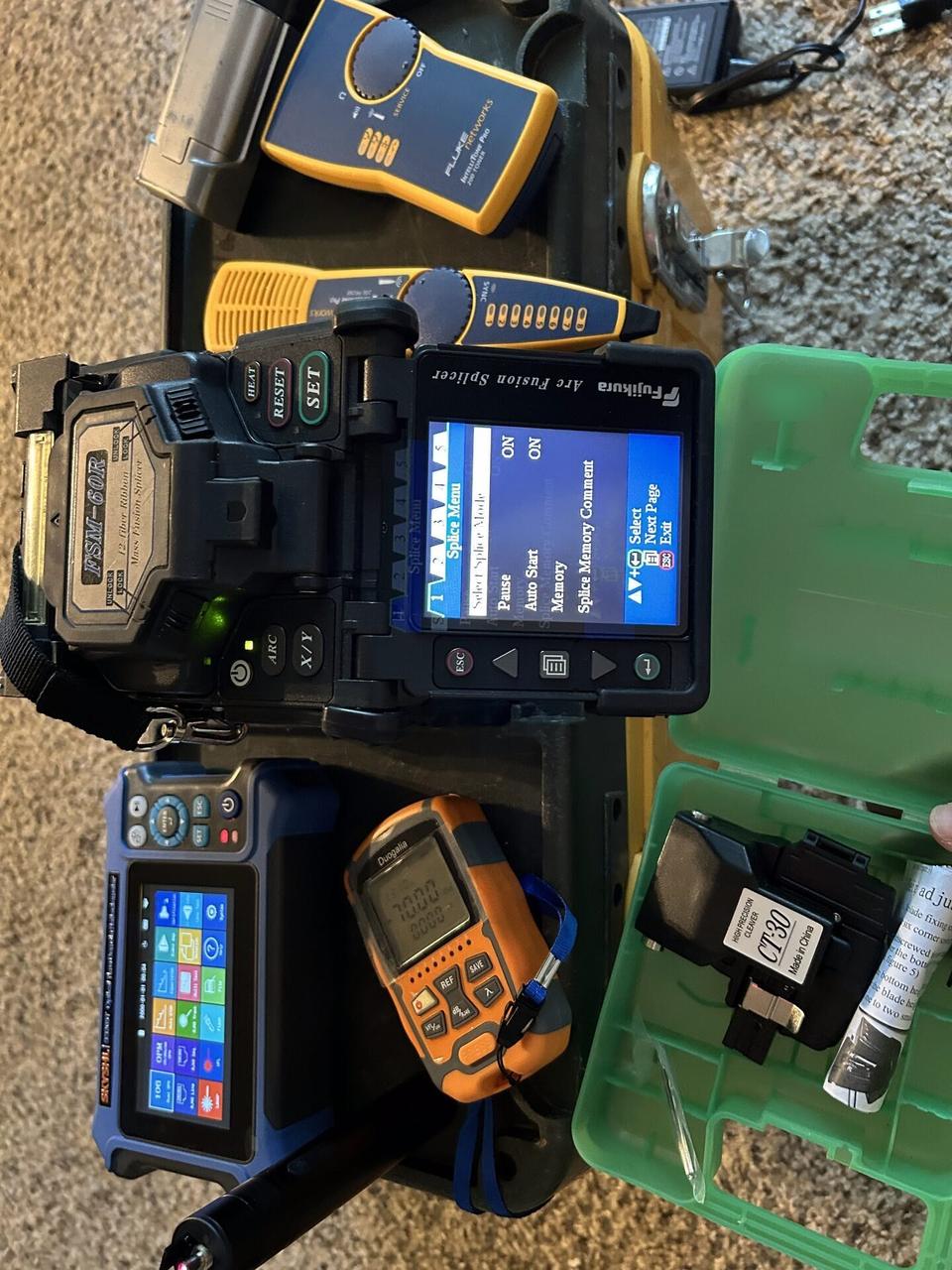 Alrty portfolio view of fiber optic dB measurement and signal check