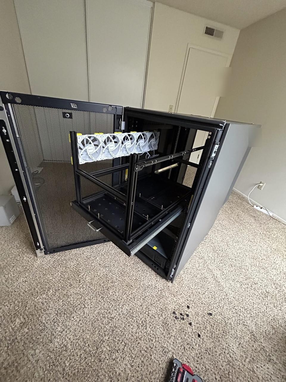 Smart technology service detail: empty equipment cabinet or small network rack