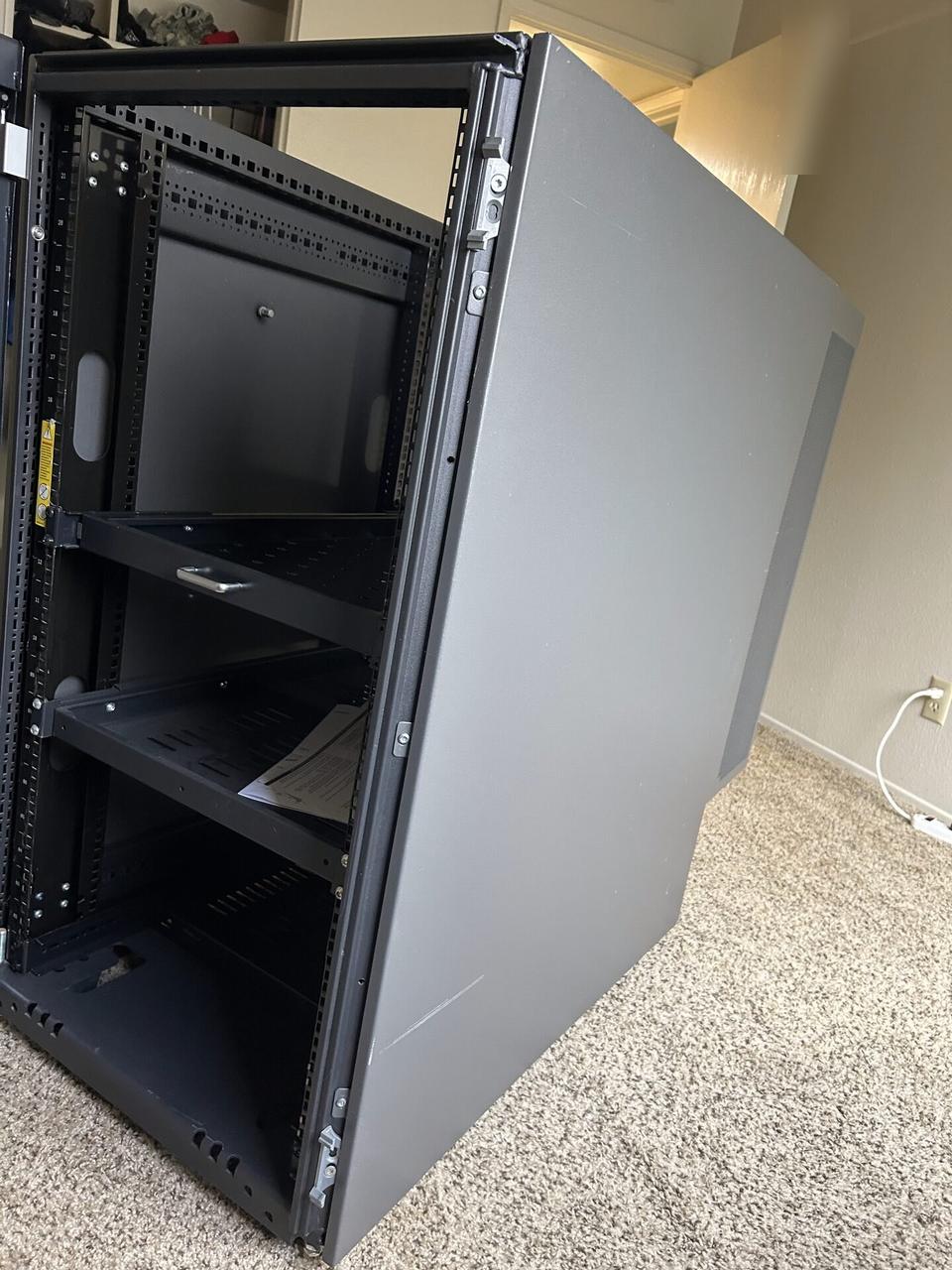 Service documentation showing empty equipment cabinet or small network rack