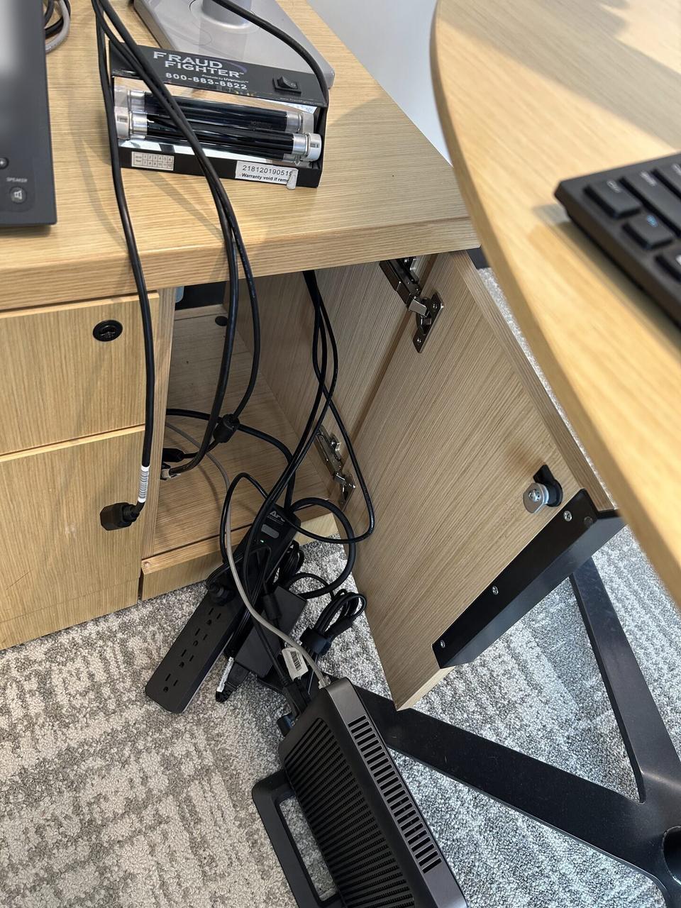 Alrty portfolio view of office workstation monitors and desktop equipment at a business workstation