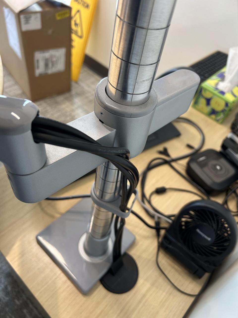 Public-safe portfolio image of workstation service detail for office technology during desk-side setup