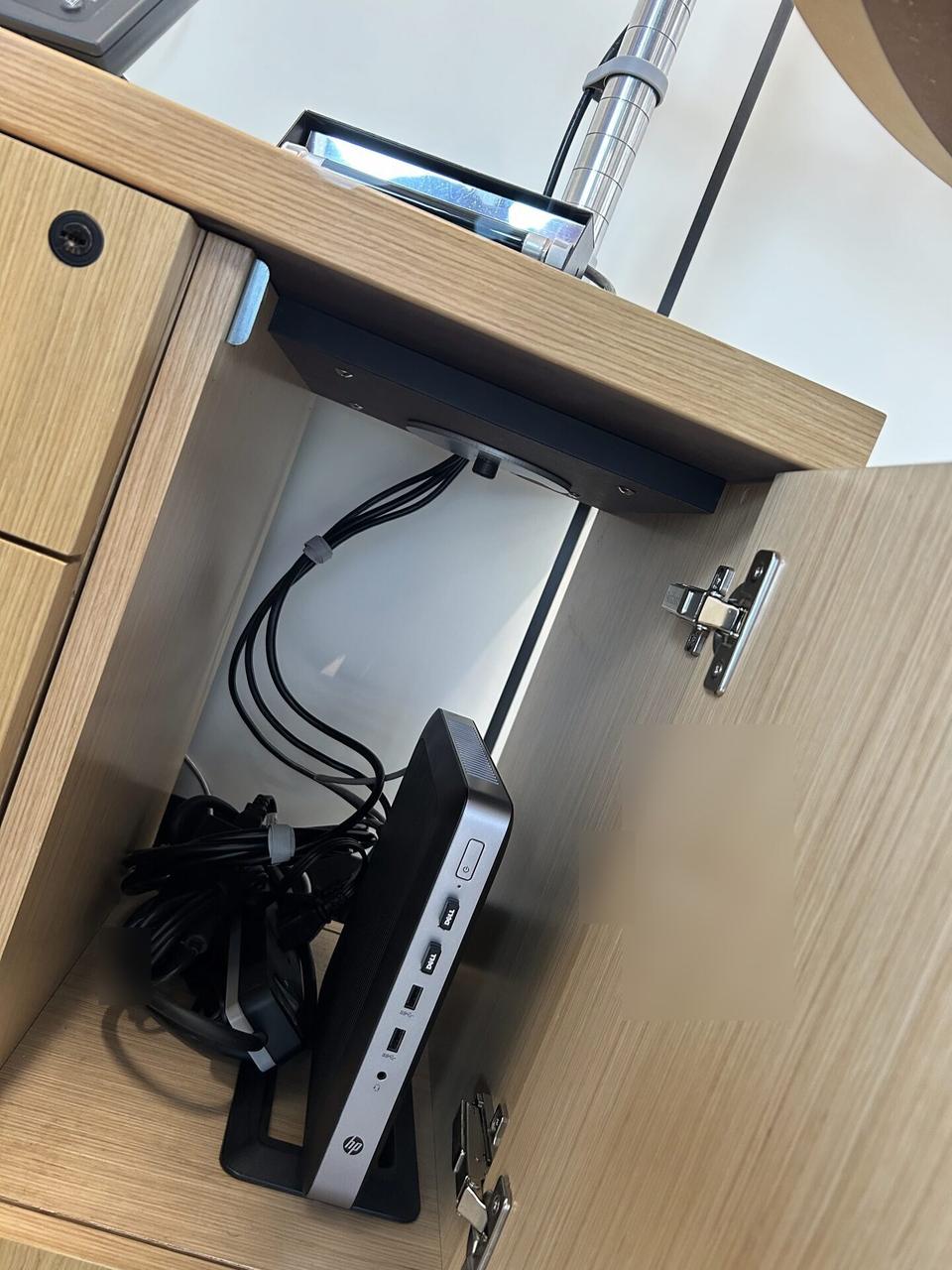 Public-safe portfolio image of workstation service detail for office technology during desk-side setup