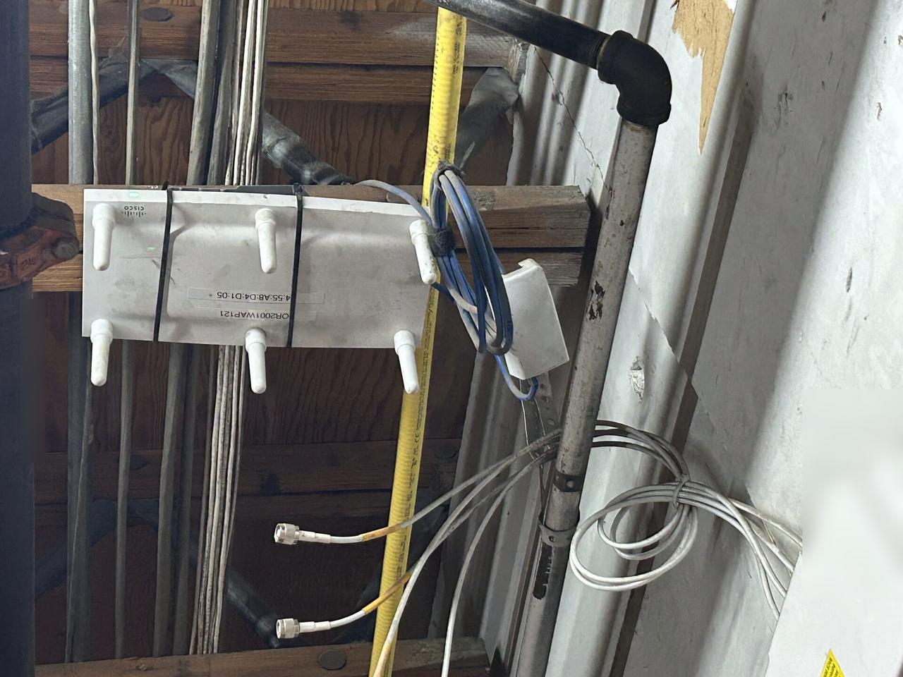Service documentation showing enterprise retail wireless access point refresh for onsite Wi-Fi support
