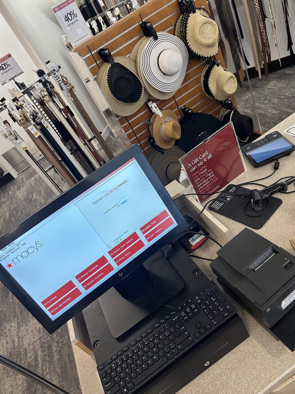 Onsite service photo showing credit-card payment terminal and POS hardware