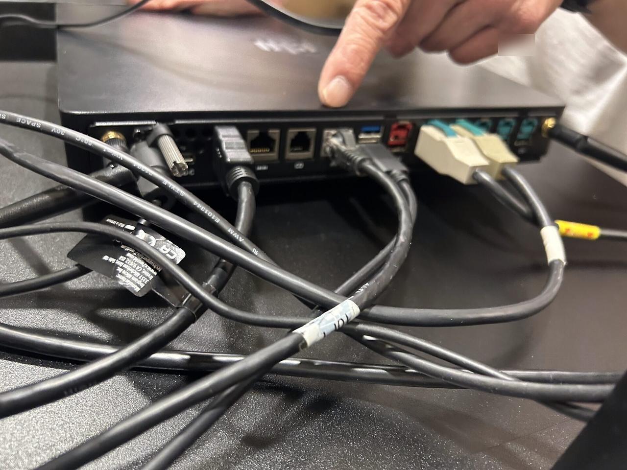 Onsite service photo showing POS register computer wiring