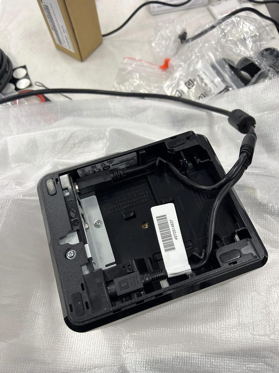 Checkout station POS hardware during register setup during an Alrty onsite service visit