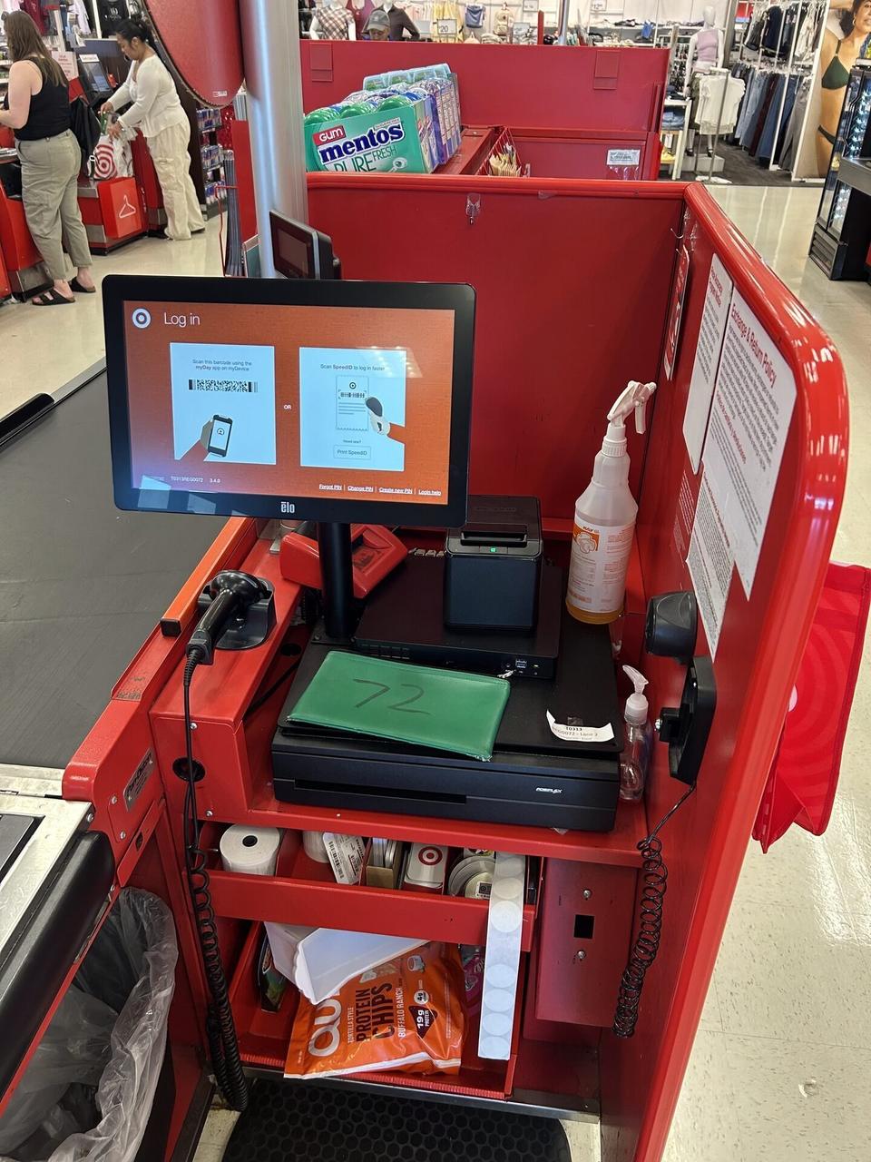 Alrty portfolio view of retail checkout work area with POS terminal hardware