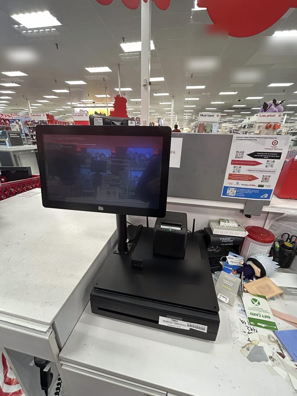 Smart technology service detail: retail checkout work area with POS terminal hardware
