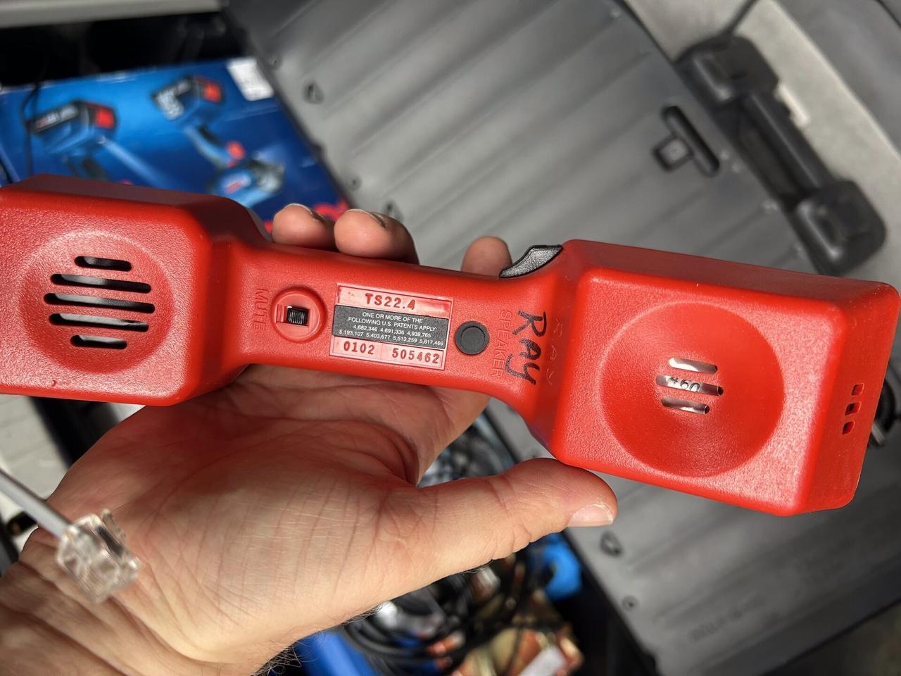 Alrty portfolio view of telephone line test handset for analog phone troubleshooting