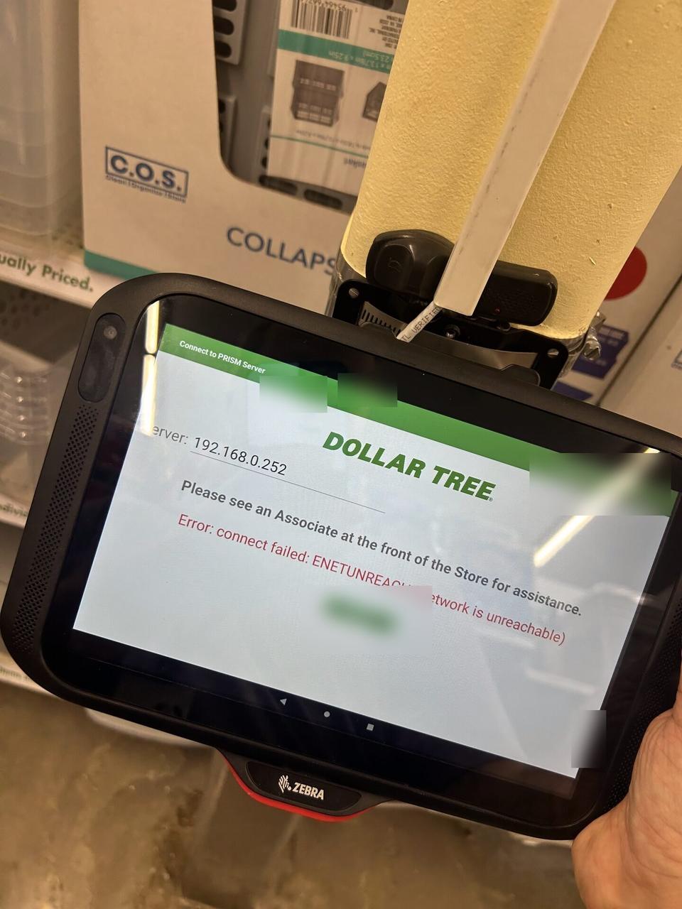 Alrty field photo with register counter technology during onsite service for payment hardware service